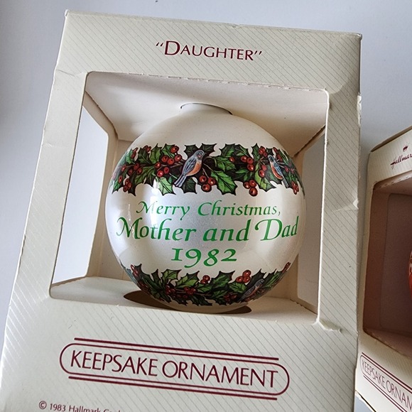 1980s Vintage Christmas Ornaments Lot Mother Daughter Silk Wrapped 1982 1990 80s - Picture 5 of 16